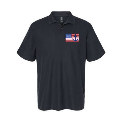 USA American Nautical Anchor Flag Polo