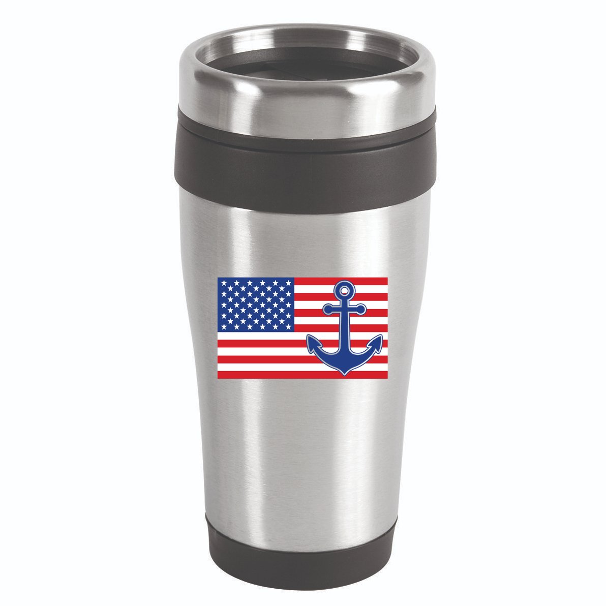 USA American Nautical Anchor Flag 16oz Travel Tumbler