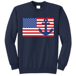 USA American Nautical Anchor Flag Sweatshirt