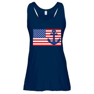 USA American Nautical Anchor Flag Ladies Essential Flowy Tank