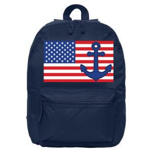 USA American Nautical Anchor Flag 16 in Basic Backpack