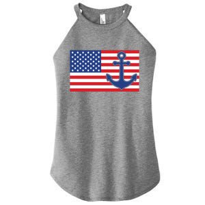 USA American Nautical Anchor Flag Women's Perfect Tri Rocker Tank