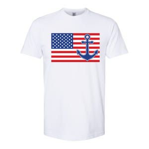 USA American Nautical Anchor Flag Softstyle CVC T-Shirt