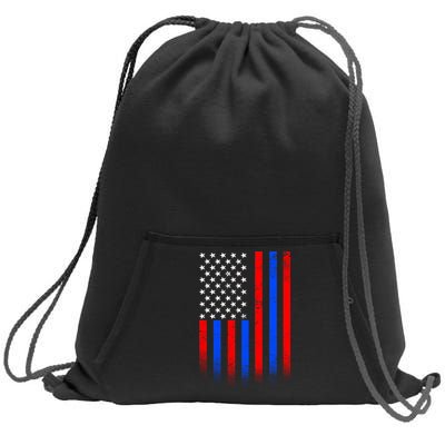 USA American Pride Flag Sweatshirt Cinch Pack Bag