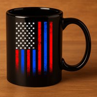 USA American Pride Flag 11oz C Handle Ceramic Mug
