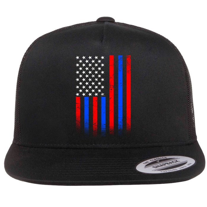 USA American Pride Flag Flat Bill Trucker Hat