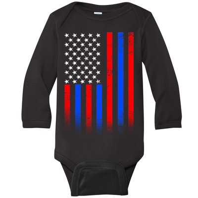 USA American Pride Flag Baby Long Sleeve Bodysuit