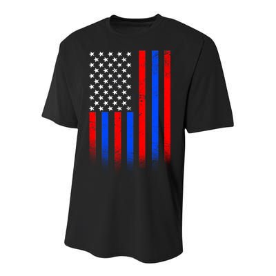 USA American Pride Flag Youth Performance Sprint T-Shirt