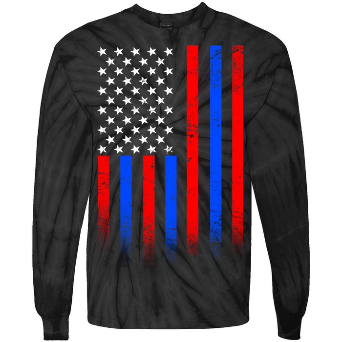 USA American Pride Flag Tie-Dye Long Sleeve Shirt