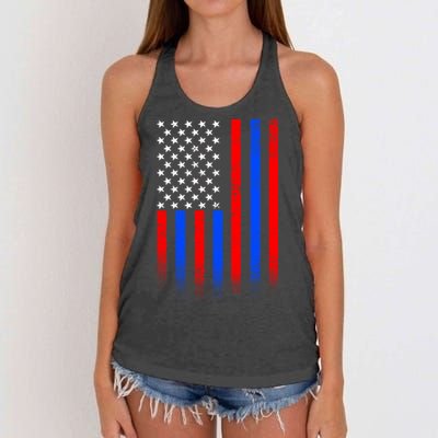 USA American Pride Flag Women's Knotted Racerback Tank