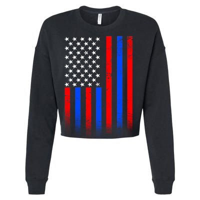 USA American Pride Flag Cropped Pullover Crew