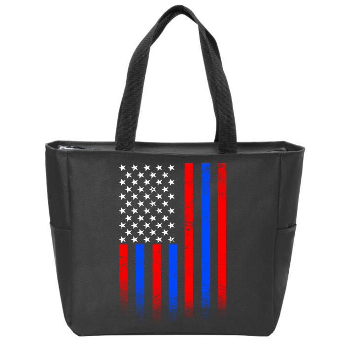 USA American Pride Flag Zip Tote Bag