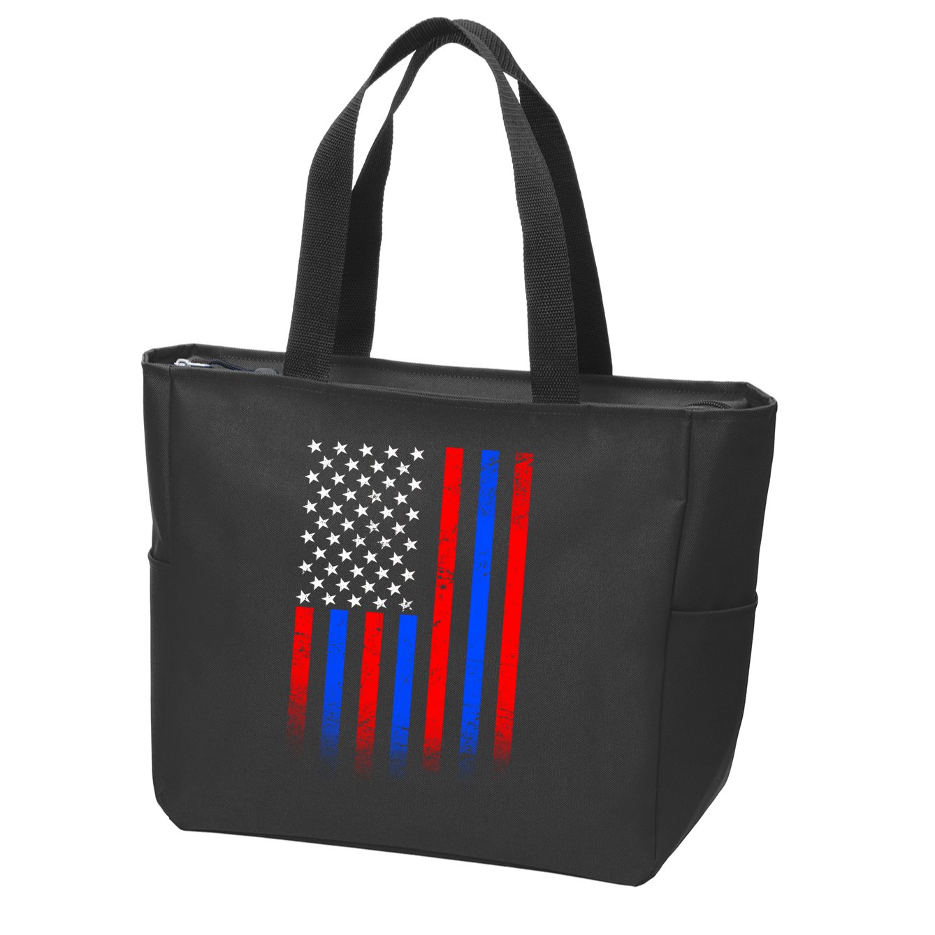 USA American Pride Flag Zip Tote Bag