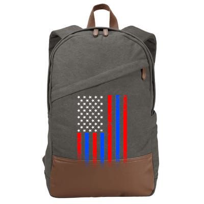 USA American Pride Flag Cotton Canvas Backpack