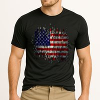 USA American Ripped Torn Flag Cooling Performance Crew T-Shirt