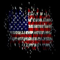 USA American Ripped Torn Flag Cooling Performance Crew T-Shirt