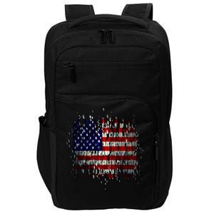 USA American Ripped Torn Flag Impact Tech Backpack