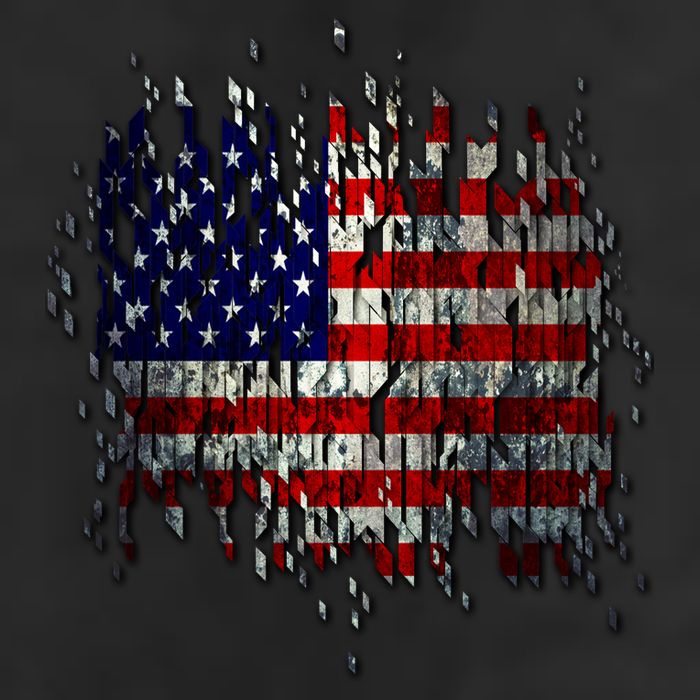 USA American Ripped Torn Flag 11oz C Handle Ceramic Mug