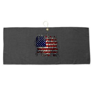 USA American Ripped Torn Flag Large Microfiber Waffle Golf Towel