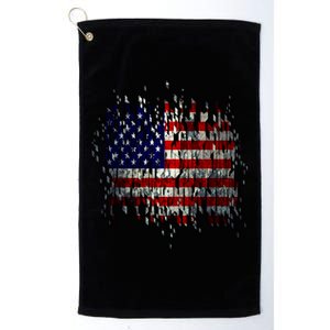 USA American Ripped Torn Flag Platinum Collection Golf Towel