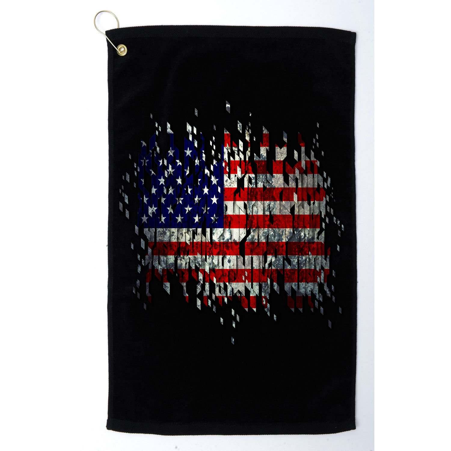 USA American Ripped Torn Flag Golf Towel
