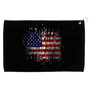 USA American Ripped Torn Flag Grommeted Golf Towel