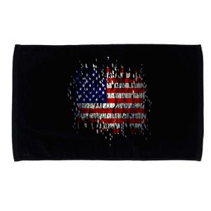 USA American Ripped Torn Flag Microfiber Hand Towel