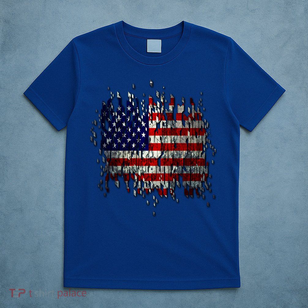 USA American Ripped Torn Flag T-Shirt