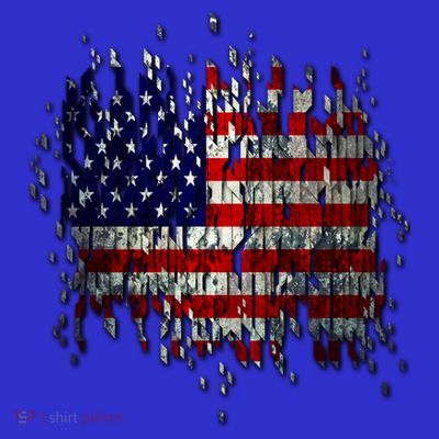 USA American Ripped Torn Flag T-Shirt