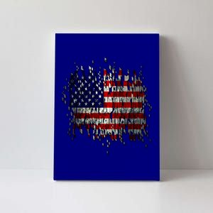 USA American Ripped Torn Flag Canvas