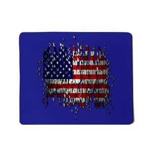 USA American Ripped Torn Flag Mousepad