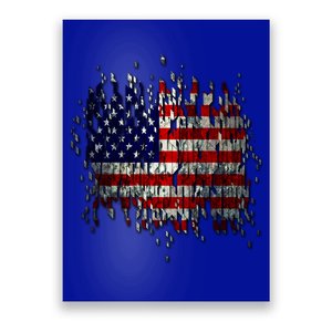 USA American Ripped Torn Flag Poster