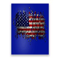 USA American Ripped Torn Flag Poster