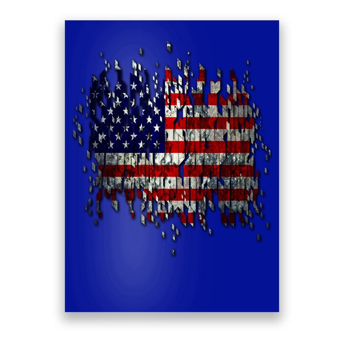 USA American Ripped Torn Flag Poster