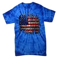 USA American Ripped Torn Flag Tie-Dye T-Shirt