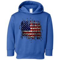 USA American Ripped Torn Flag Toddler Hoodie