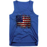 USA American Ripped Torn Flag Tank Top