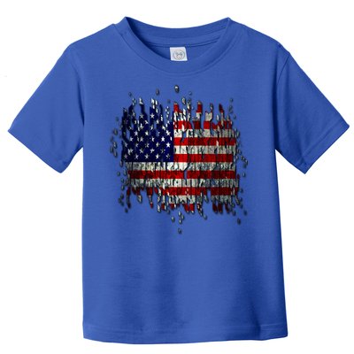 USA American Ripped Torn Flag Toddler T-Shirt