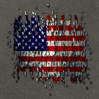 USA American Ripped Torn Flag Cotton Canvas Backpack