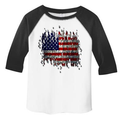 USA American Ripped Torn Flag Toddler Fine Jersey T-Shirt