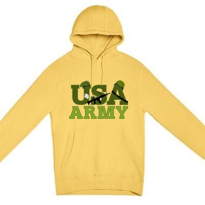 USA Army Camo Logo Premium Pullover Hoodie