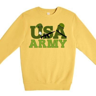 USA Army Camo Logo Premium Crewneck Sweatshirt