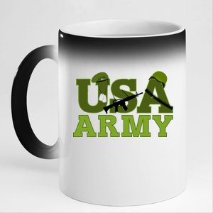 USA Army Camo Logo 11oz Black Color Changing Mug