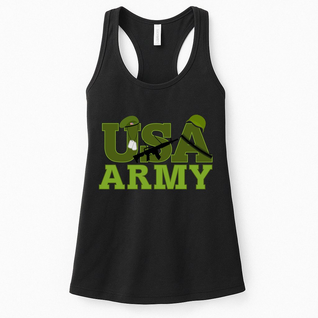 USA Army Camo Logo Womens Tank Top