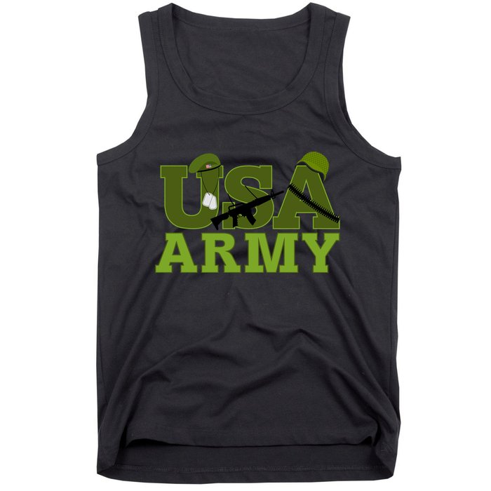 USA Army Camo Logo Tank Top