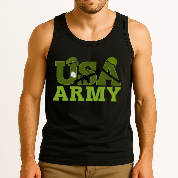 USA Army Camo Logo Tank Top