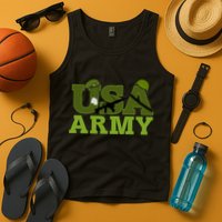USA Army Camo Logo Tank Top