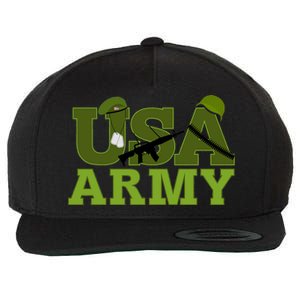 USA Army Camo Logo Wool Snapback Cap