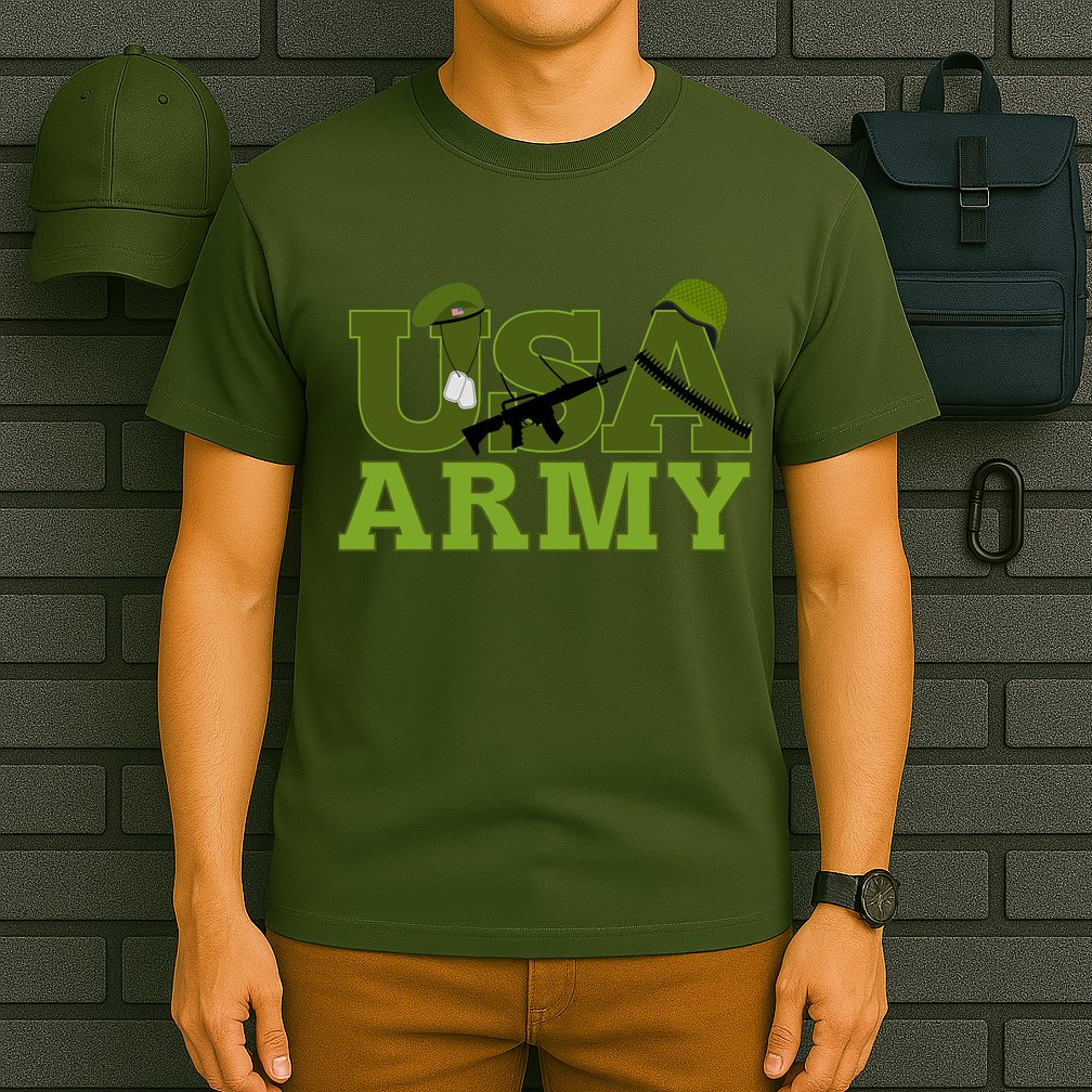 USA Army Camo Logo T-Shirt