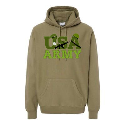 USA Army Camo Logo Premium Hoodie